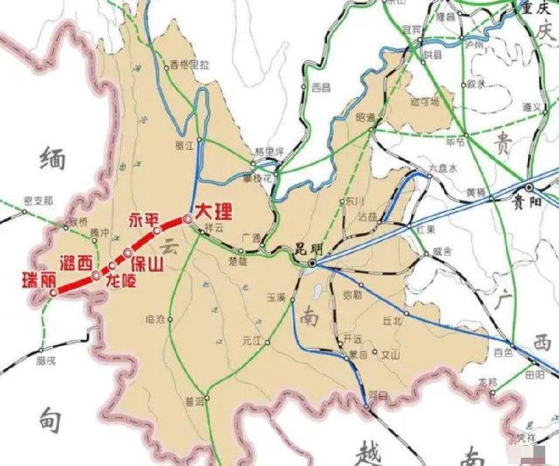 8. 我国第一条穿越横断山脉的铁路通车 历时14年7月22日10时，首趟云南保山至大理C296次复兴号动车组列车缓缓驶离保山站，一路奔跑，抵达大理，标志着大理至瑞丽铁路大理至保山段正式开通运营