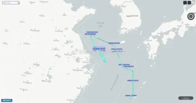 6. 美军侦察机在上海外海飞行6月15日上午，美空军一架RC-135V从冲绳嘉手纳起飞，后抵近中国海岸，从黄海到东海，中午时分在长三角外海空域进行高强度折返作业